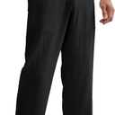 HOTake Men's Linen Pants Casual Beach Summer Vacation Linen Dress Pants Loose Fit (XX-Large, Black)