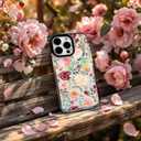 for iPhone 15 Case, Watercolor Rose Garden Pattern, Military-Grade Drop Protection, Cute Soft Slim TPU Protective Cover with Camera Lens Protection for Women & Girls (Flowers)