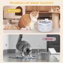 Wireless Cat Water Fountain with [Stainless Steel Tray], 102oz/3L Pet Water Fountain for Cats Inside, Cat Fountain for Drinking with Motion Sensor, Ultra Quiet Pump, Cats & Dogs Gifts (102oz+8Filters)