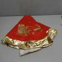 Sattiyrch Christmas Tree Skirt with Gold Rim 36",Flannelette Santa Reindeer Decoration for 6Ft/7.5Ft Xmas Tree (Red)