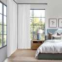 MIULEE White Pinch Pleated 100% Blackout Linen Curtains 90 Inch Length 2 Panels Set, Black Out Memory Trained Pleat Curtains Light Blocking Room Darkening Drapes for Bedroom Living Room Window
