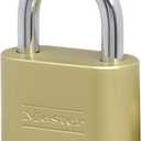 Master Lock Brass Combination Padlock for Indoor and Outdoor use with Resettable Combination for Gym Locker, Gate, Fence, or Shed Lock, 175D