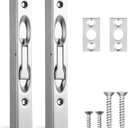 2 Sets 6 Inch Stainless Steel Flush Bolt Hidden Door Latch for Double Door Security - Concealed Slide Bolt Lock for French, Wood, Composite Doors