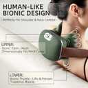 Neck Massager with Heat, Bionic Portable Shiatsu Neck and Back Massager, Electric Shoulder Massagers with Fingers for Pain Relief Deep Tissue, Simulated Human Hand Design 4D Kneading, Green