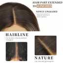 AISI HAIR Brown Balayage Blonde Wig for Women, Long Wavy Lace Hairline Middle Part Synthetic Heat Resistant Wig for Daily Party-26 Inch