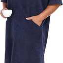 VintageClothing Surf Poncho Changing Robe with Hood, Men Women Thick Quick Dry Microfiber Wetsuit Changing Towel XL