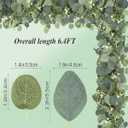 Eucalyptus Garland 6FT Artificial Ivy Greenery Fake Silver Dollar Eucalyptus Leaves Vines Table Decor Green Vine Spring Artificial Vines for Home Mantle Party Decor Indoor/Outdoor (4)