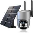 4G LTE Cellular Security Camera Security Cameras Wireless Outdoor Solar-Powered with 360 Pan & Tilt Surveillance,Pir Motion Detection,2K Color Night Vision,2-Way Audio,Siren,IP66,Built in Sim Card