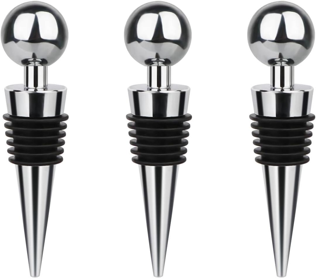 4 x 3 Pcs Wine Stopper Bottle Stopper Wine Saver, Yimerlen Silicone Vacuum Wine Bottle Corks, Reusable Wine Stopper Used for Bar, Holiday Party Keep Wine Fresh Suitable for Standard Bottle (Silver)