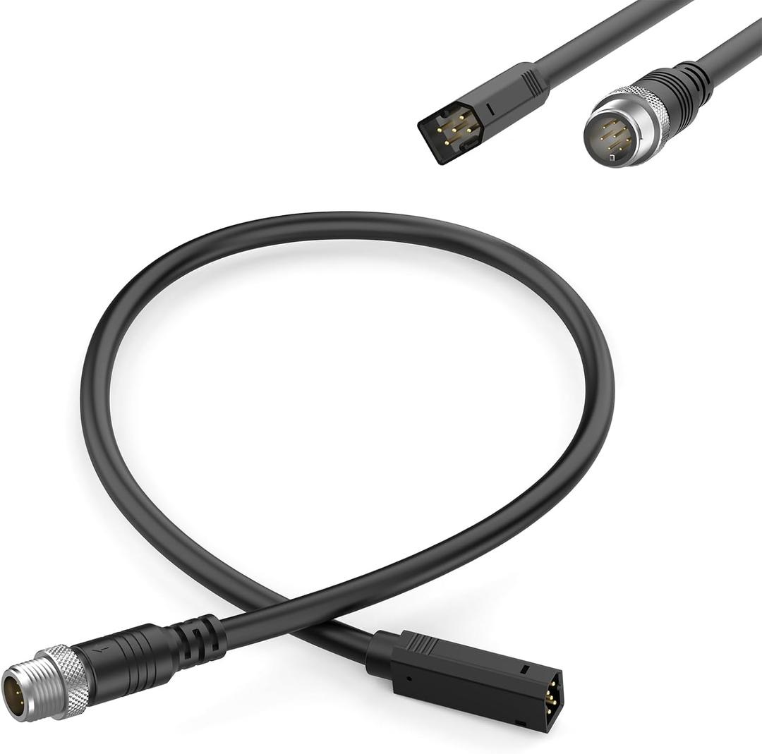 vhbw 720074-1 AS EC QDE Ethernet Adapter Cable for Humminbird Fish Finders Helix 8, Helix 9, Helix 10, Helix 12, and Helix 15 Models, Helix 7 G2N, G3N, G4N Models,5-Pin to 8-Pin Black 1.6ft