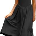 CHYRII Women Fashion Summer 2025 Sweetheart Neck Spaghetti Straps Corset A-Line Long Sundress Midi Dress, L