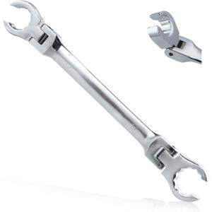Flex Head Flare Nut Wrench 15 * 17mm Metric Double Flexible Flare Nut Line Wrench Flex Tools 40Cr for Automotive Repairs Plumbing Repairs