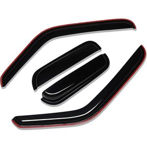 Lightronic Extra Durable Auto Vent Window Visor, Fits 1993-1998 Ford Ranger SuperCab (in-Channel for Front, Outside Mount for Rear), UV-Protect Rain Guard, Original Wind Deflector, Dark Smoke, 4-Pcs