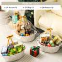 8 Pack Small Woven Basket with Gift Bags and Ribbons, All 12"x 8"x 5", Empty Decorative Gift Chest Box, Cute Baby Gift Basket for Nursery, Cotton Rope Room Shelf Storage Basket with Handles, White