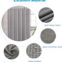 AmazerBath Grey Shower Curtain, Waffle Shower Curtain Gray, Premium Fabric with Waffle Weave, Heavy Duty 240GSM, Hotel Quality Bathroom Shower Curtains, 72 x 72 Inches