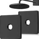 3.5 Inch Large Shower Arm Flange Square Plumbing Cover Plates Large Size Universal Replacement Escutcheon Cover Plate for Covering Gaps, Holes, Fits All Standard 1/2" Pipes (Black, 2 Pack)