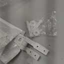 White Plastic Toilet Seat Hinge Replacement with Bolts, Screws, and Nuts, Universal Toilet Seat Bracket Hardware for Replacement and Repair.