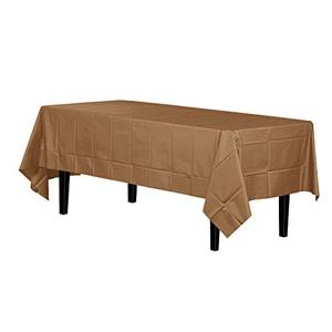 Gold Plastic Table Cover, 2, 54x108