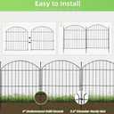 Decorative Garden Fence 24in (H) x20ft (L), 10 Pack No Dig Fence Animal Barrier for Dog, Arched Flower Bed Edging, Wire Border Panel Fencing for Yard Patio Outdoor Decor