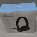 TECKNET Wireless Headset, Bluetooth Headset with AI Noise Cancelling Microphone - Rechargeable Bluetooth V5.2 Headphones, 50H Playtime & Mic Mute, On Ear Headphones for Trucker/Remote Work/Call Center (Deep Black)