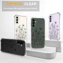 Compatible with Samsung Galaxy S23 Cases with Design, Cute Transparent Phone Case for Women Girls Girly with Heavy Duty Protective Bumper (Clear Wild Flowers Line Art)