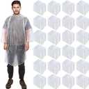 Pasimy 150 Pcs Disposable Rain Ponchos Bulk for Adults Emergency Ponchos with Hood for Man Women Travelling Camping Hiking (Clear)