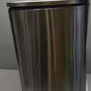 Amazon Basics Smudge Resistant Rectangular Trash Can With Soft-Close Foot Pedal, Brushed Stainless Steel, 50 Liter/13.2 Gallon, Satin Nickel Finish, 16.7"L x 14.7"W x 25.9"H