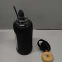 Glass Water Bottles 64 oz - Half Gallon Large Motivational Daily Water Intake Bottle Time Marker - Glass Water Bottle With Straw, Silicone Sleeve 2 Lids, Handle Spout & Bamboo Lid(Black)