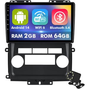 9 Inch IPS Touchscreen Android 14 Car Stereo for Nissan Frontier Xterra 2009-2012 with Wireless CarPlay & Android Auto 2+64GB Car Radio, Support WiFi 6, Bluetooth,5.4, Backup Camera, SWC