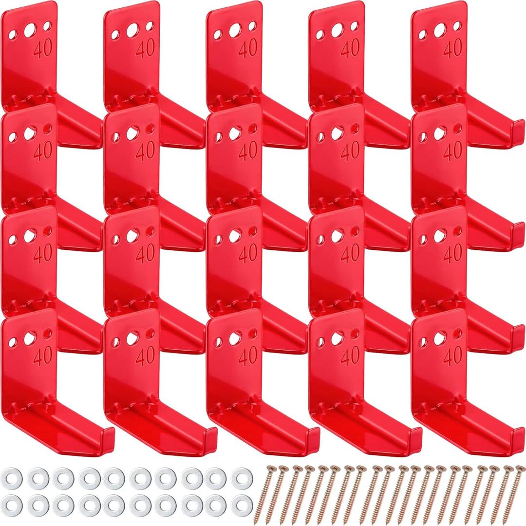 Queekay 20 Pack Fire Extinguisher Mount Universal Bracket 5 to 40 lb Fire Extinguisher Holder Wall Hook Hanger(Classic Style)