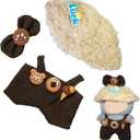 2 x Clothes for Labubu, Hat & Headwear & Clothing Set for 15cm/17cm Doll Accessories Suit, Clothes Accessores for Doll (Brown