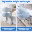 Massage Headrest for Bed, Portable Bed Massage Head Holder, Adjustable U-Shaped Face Cradle Pillow Kit at Home, Face Down Pillow After Eye Surgery, Massage Table Head Rest for Salon Spa-Light Blue
