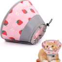 Cat Cone Collar Soft, Comfortable Cat Recovery Collar Pet Cone for Small Large Cats, Lightweight Elizabethan Collar for Cats Kittens After Surgery Prevent from Licking Wounds, Pink, S (S Neck Girth(5"-8"))