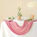 12 Pack Cheesecloth Table Runner 10ft Boho Rustic Gauze Cheese Cloth Table Runner for Wedding Party Bridal Baby Shower Birthday Reception Feasts Ceremoy Table Decorations(Dusty Rose)