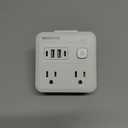Multi Plug Outlet Extender with USB - Surge Protector Splitter 4 USB Wall Charger - Multi Plug Outlet Splitter, Widely Spaced Outlet for Travel, Home, College Dorm Room (White)