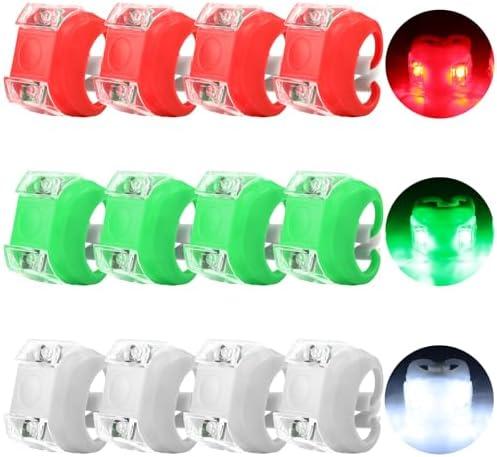 Glooglitter 9 Pcs Navigation Lights Kayak Lights for Night LED Boating Lights with 3 Modes Safety Boat Lights and Stern Battery Operated for Boat Pontoon Yacht, Red, Green, White