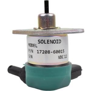 12V Fuel Shut Off Shutdown Solenoid 17208-60015 17208-60016 17208-60017 17208-60010 Fits Kubota V1205 V1505 V1305 D1105 D1005 D905 Mower Excavator Generator Tractor