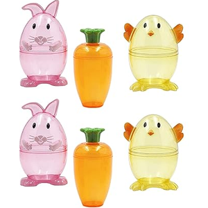 The Dreidel Company Fillable Easter Carrots Containers, Bright Orange Plastic Carrot, Perfect for Easter Hunt, Surprise 5.5" Inch Carrots (6-Pack)