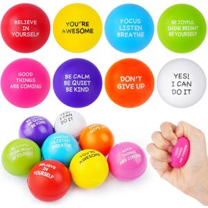 Stress Balls for Adults, Foam Stress Relief Toys for Kids & Adults, Bulk Squeeze Balls for Office Relief Employee Appreciation, Classroom Prizes, Student Gifts, Perfect Party Favors