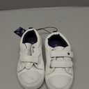 K KomForme Toddler Boys & Girls Shoes Kids Canvas Sneakers with Cartoon Dual Hook and Loops (White)