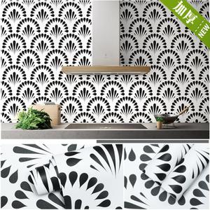 Black and White Geometric Peel and Stick Wallpaper 5m x 44.5cm Stripe Contact Paper Modern Geometric Wallpaper Self Adhesive Removable Waterproof Wall Paper for Home Decoration