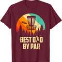 Men Vintage Best Dad By Par Disc Golf Dad Fathers Day T-Shirt Large