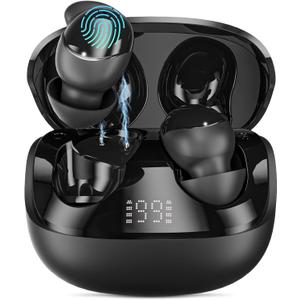 T33 Sleep Earbuds, Bluetooth 6.0 Noise Cancelling Sleep Headphones for Side Sleepers, ANC Up to 98%, Sleep Mode, 48H Playtime, Small Earbuds Comfort Fit for Sleeping, Travel, Work, Glossy Black