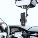 Quyee Rear View Mirror Phone Holder for Your car, Aluminum Alloy Cell Phone Mount Fit for iPhone Android Samsung and All Smartphones