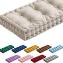 Threehoney Bench Cushions for Indoor Furniture 36x14 in Velvet Kitchen Dining Piano Window Seat Cushion, Tufted Patio Porch Swing Thicken Bench Pad Memory Foam(Ivory White)