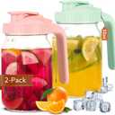 Mihlapi Breast Milk Pitcher, 32 OZ Mason Jar Pitcher with Lid Double Leak Proof,1 Quart Breastmilk Storage Containers for Fridge, Glass Jug for Sun Tea, Juice, Cold Brew Coffee