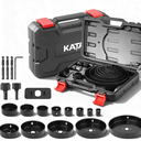 KATA Hole Saw Kit, 20PCS Hole Saw Set with 3/4"-6"(19-152mm) Multi-Size Saw Blades, Precision Hole Saw Drill Bit Kit with Mandrels & Solid Storage Case Cutting for Drywall, Soft Wood, PVC, Plastic