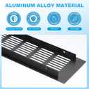 PATIKIL 20 x 4 Inch Door Air Vent Cover, Aluminum Grille Ventilation Cover Louvered with Mounting Screws for Cabinet Wardrobe Door, Black