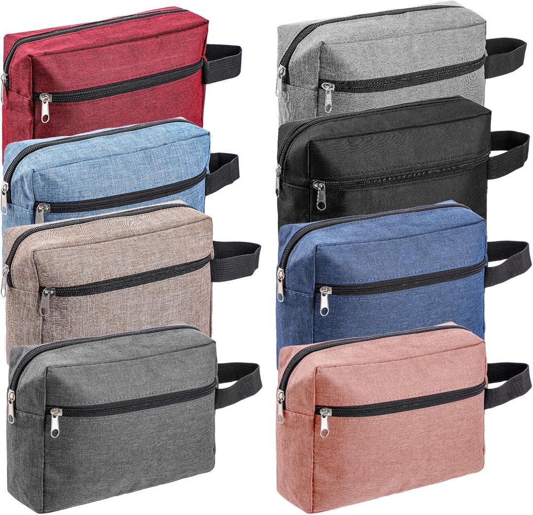 8 Pcs Groomsmen Gift Bags Toiletry Bag for Men & Women Hanging Travel Toiletry Bag Makeup Pouch Organizer with Large Capacity Portable Storage Bags Christmas GiftsMulticolors