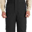 HISEA Men's Insulated Bib Overalls, Winter Water Resistant Duck Canvas Overall, Loose Fit Utility Workwear for Cold Weather (Medium, Black)
